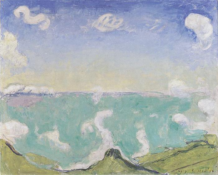 Ferdinand Hodler Landschaft bei Caux mit aufsteigenden Wolken oil painting image